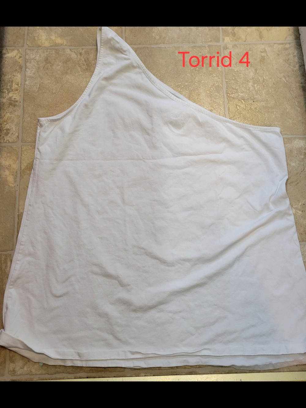 torrid White Asymmetric One-Shoulder Tank